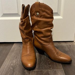 Dingo Brown Leather Slouchy Cowboy Boots